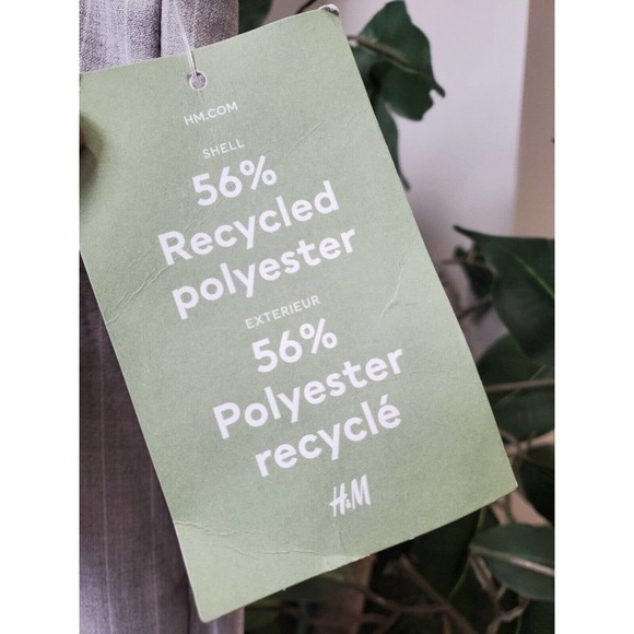 H&M Women Gray Polyester Blend Zippered Mid Rise Straight Fit Dress Pant Size 31 - Picture 5 of 11